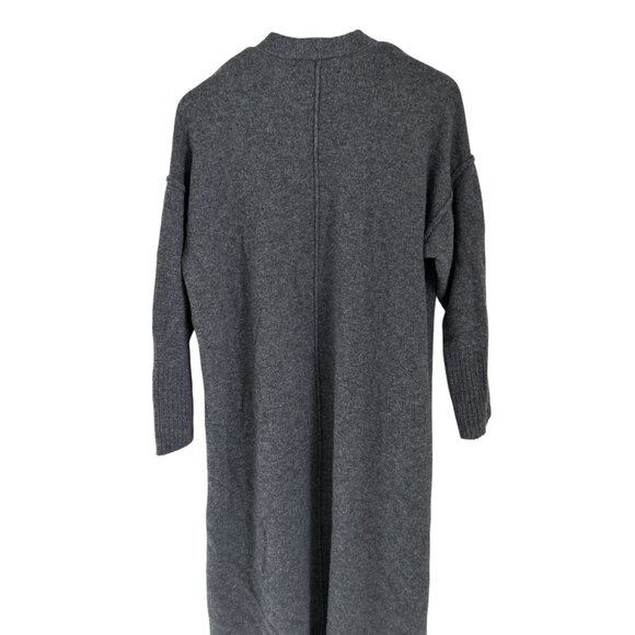 11 Honoré Womens Charcoal Gray Wool & Cashmere Open Front Long Cardigan Sweater - Picture 5 of 8